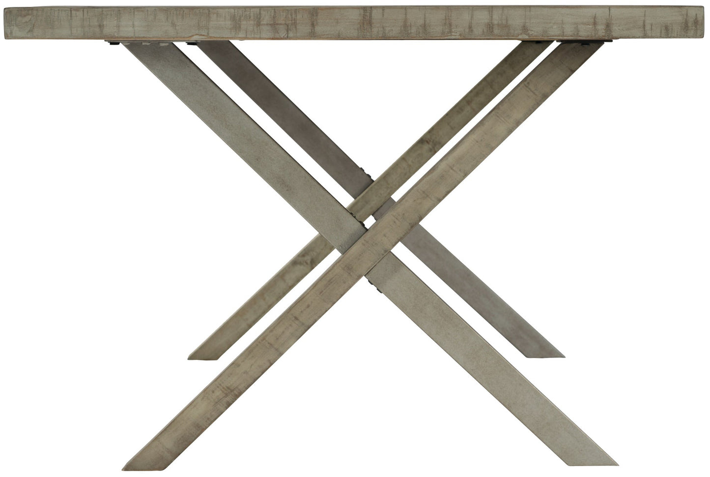 Bernhardt Milo Gray Rectangle Dining Table with "X" shaped Double Base