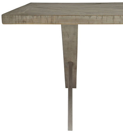 Bernhardt Milo Gray Rectangle Dining Table with "X" shaped Double Base