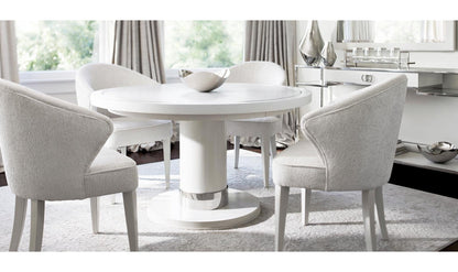 Bernhardt Silhouette Round Extendable Dining Table with Removable Leaf